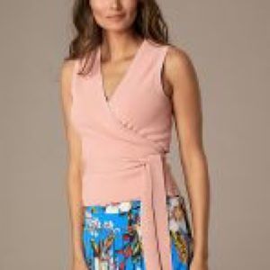 Diane von Furstenberg Wrap Top Pink SZ M
